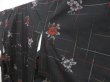Photo2: 5327T11z790 Vintage Japanese Kimono Silk TSUMUGI Flower Black (2)