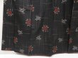 Photo4: 5327T11z790 Vintage Japanese Kimono Silk TSUMUGI Flower Black (4)