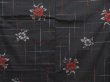 Photo5: 5327T11z790 Vintage Japanese Kimono Silk TSUMUGI Flower Black (5)