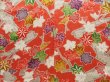 Photo5: 5327T14z860 Vintage Japanese Kimono Silk CHU-FURISODE Maple Dark orange (5)