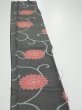 Photo3: 4L07z40  Japanese Kimono Silk  FABRIC Chrysanthemum Black 59.1x7.3 (3)