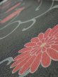 Photo4: 4L07z40  Japanese Kimono Silk  FABRIC Chrysanthemum Black 59.1x7.3 (4)