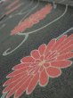 Photo4: 4L08z40  Japanese Kimono Silk  FABRIC Chrysanthemum Black 59.8x7.3 (4)