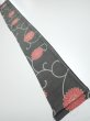 Photo5: 4L08z40  Japanese Kimono Silk  FABRIC Chrysanthemum Black 59.8x7.3 (5)