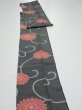 Photo3: 4L09z60  Japanese Kimono Silk  FABRIC Chrysanthemum Black 85.8x7.1 (3)