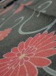 Photo4: 4L09z60  Japanese Kimono Silk  FABRIC Chrysanthemum Black 85.8x7.1 (4)