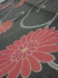 Photo5: 4L10z  Japanese Kimono Silk  FABRIC Chrysanthemum Black (5)