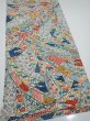Photo2: 4L04z90  Japanese Kimono Silk  FABRIC Noshi Off-white 65.7x14.8 (2)
