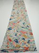 Photo5: 4L05z90  Japanese Kimono Silk  FABRIC Noshi Off-white 65.4x14.8 (5)