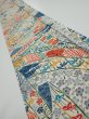Photo1: 4L07z50  Japanese Kimono Silk  FABRIC Noshi Off-white 61.4x7.7 (1)