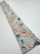 Photo6: 4L07z50  Japanese Kimono Silk  FABRIC Noshi Off-white 61.4x7.7 (6)