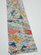 Photo3: 4L10z30  Japanese Kimono Silk  FABRIC Noshi Off-white 41.7x6.9 (3)
