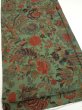 Photo2: 4L01z60  Japanese Kimono Silk  FABRIC Phoenix Dull green 40.6x14.4 (2)