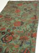 Photo3: 4L01z60  Japanese Kimono Silk  FABRIC Phoenix Dull green 40.6x14.4 (3)