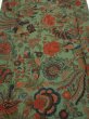 Photo1: 4L03z90  Japanese Kimono Silk  FABRIC Phoenix Dull green 64.2x14.4 (1)