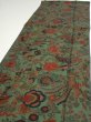 Photo3: 4L05z90  Japanese Kimono Silk  FABRIC Phoenix Dull green 64.6x14.4 (3)