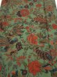 Photo1: 4L06z90  Japanese Kimono Silk  FABRIC Phoenix Dull green 64.6x14.4 (1)