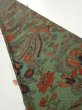 Photo1: 4L07z40  Japanese Kimono Silk  FABRIC Shishi Dull green 58.7x7.1 (1)
