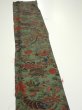 Photo3: 4L07z40  Japanese Kimono Silk  FABRIC Shishi Dull green 58.7x7.1 (3)