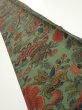 Photo1: 4L08z40  Japanese Kimono Silk  FABRIC Shishi Dull green 56.7x7.3 (1)
