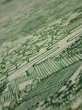 Photo4: 4L02z60  Japanese Kimono Silk  FABRIC Edo town Green 39.8x14.6 (4)