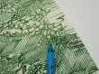 Photo7: 4L02z60  Japanese Kimono Silk  FABRIC Edo town Green 39.8x14.6 (7)