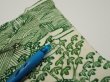 Photo9: 4L02z60  Japanese Kimono Silk  FABRIC Edo town Green 39.8x14.6 (9)