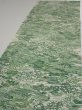 Photo3: 4L03z100  Japanese Kimono Silk  FABRIC Edo town Green 65.4x14.6 (3)