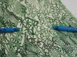 Photo7: 4L03z100  Japanese Kimono Silk  FABRIC Edo town Green 65.4x14.6 (7)