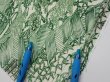 Photo6: 4L06z100  Japanese Kimono Silk  FABRIC Edo town Green 64.6x14.4 (6)