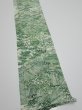 Photo2: 4L07z50  Japanese Kimono Silk  FABRIC Edo town Green 61.4x7.5 (2)