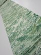 Photo1: 4L09z60  Japanese Kimono Silk  FABRIC Edo town Green 78.7x6.9 (1)