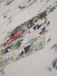 Photo4: 3R01z50  Japanese Kimono Silk  FABRIC Flowers Off-white 39.4x14.6 (4)
