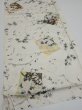 Photo2: 3R02z50  Japanese Kimono Silk  FABRIC Flowers Off-white 39.4x14.6 (2)