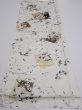 Photo5: 3R02z50  Japanese Kimono Silk  FABRIC Flowers Off-white 39.4x14.6 (5)