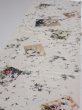 Photo3: 3R04z80  Japanese Kimono Silk  FABRIC Flowers Off-white 65.4x14.6 (3)