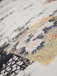 Photo4: 3R06z80  Japanese Kimono Silk  FABRIC Flowers Off-white 64.2x14.6 (4)