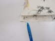 Photo6: 3R07z40  Japanese Kimono Silk  FABRIC Flowers Off-white 57.5x7.3 (6)