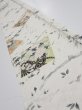 Photo1: 3R08z40  Japanese Kimono Silk  FABRIC Flowers Off-white 57.5x7.3 (1)