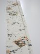 Photo3: 3R08z40  Japanese Kimono Silk  FABRIC Flowers Off-white 57.5x7.3 (3)