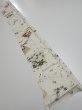 Photo5: 3R08z40  Japanese Kimono Silk  FABRIC Flowers Off-white 57.5x7.3 (5)
