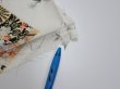 Photo6: 3R08z40  Japanese Kimono Silk  FABRIC Flowers Off-white 57.5x7.3 (6)