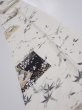 Photo1: 3R09z50  Japanese Kimono Silk  FABRIC Flowers Off-white 81.9x7.3 (1)