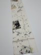 Photo2: 3R09z50  Japanese Kimono Silk  FABRIC Flowers Off-white 81.9x7.3 (2)