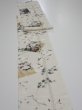 Photo3: 3R09z50  Japanese Kimono Silk  FABRIC Flowers Off-white 81.9x7.3 (3)