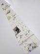 Photo5: 3R09z50  Japanese Kimono Silk  FABRIC Flowers Off-white 81.9x7.3 (5)