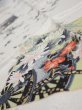 Photo4: 3R10z30  Japanese Kimono Silk  FABRIC Flowers Off-white 37.0x7.3 (4)