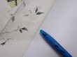 Photo5: 3R10z30  Japanese Kimono Silk  FABRIC Flowers Off-white 37.0x7.3 (5)