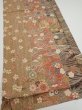 Photo2: 3R01z60  Japanese Kimono Silk  FABRIC Sakura Light brown 42.5x15.0 (2)