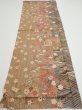 Photo5: 3R01z60  Japanese Kimono Silk  FABRIC Sakura Light brown 42.5x15.0 (5)